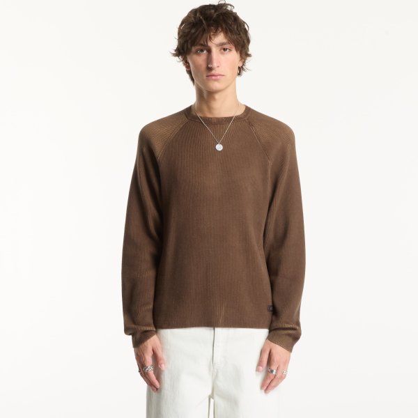 Svetr Dime Printed Rib Sweater Brown/Tan S