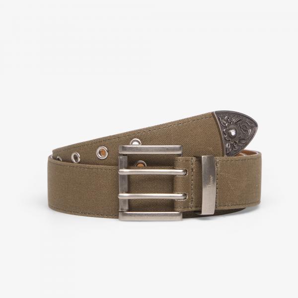 Pásek Dime Waxed Canvas Belt Brown/Olive S/M