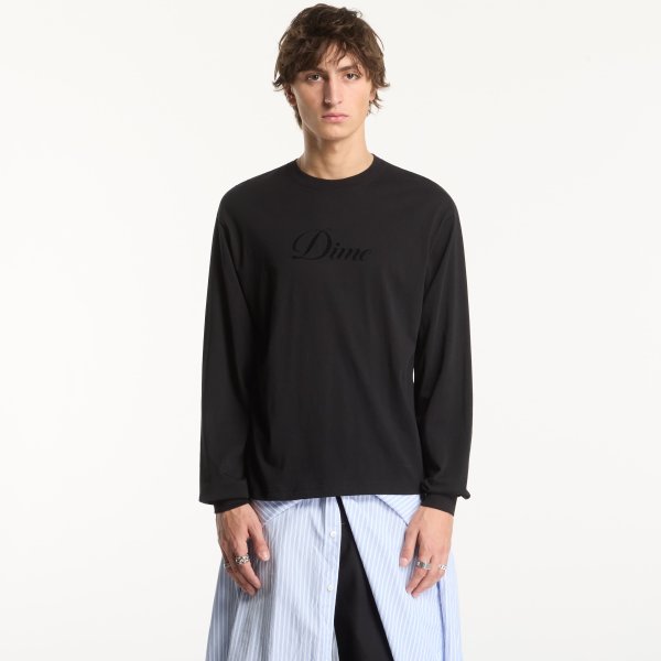 Tričko Dime Cursive LS T-Shirt Black XL