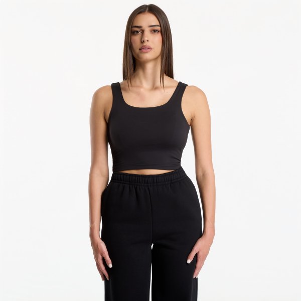 Top Urban Classics Ladies Cropped Polyamide Top Black M