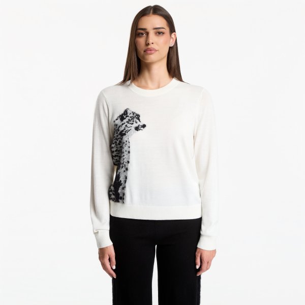 Svetr EA7 Emporio Armani Train Apres Ski W Graphic Knit Snow White L