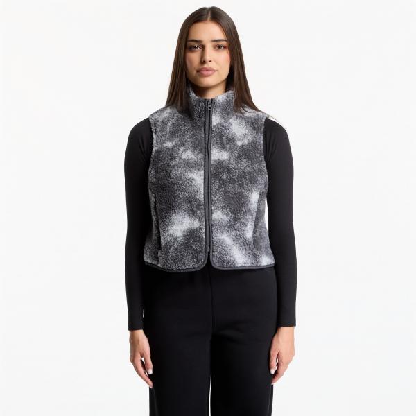 Vesta Urban Classics Printed Sherpa Vest Grey Tie Dye XS