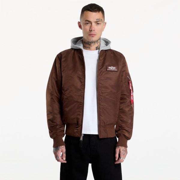 Bomber Alpha Industries MA-1 Zip Hood Backprint Powder Brown L