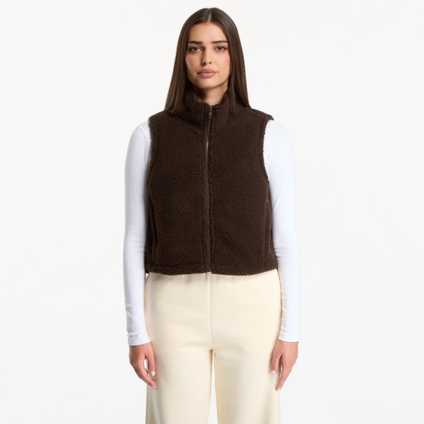 Vesta Urban Classics Short Sherpa Vest Brown S