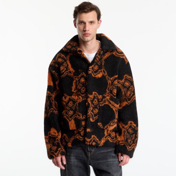 Bunda Daily Paper Burned Shield Fur Jacket Black M