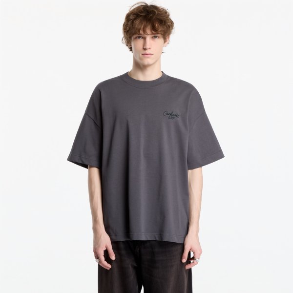 Tričko Carhartt WIP S/S Signature Script T-Shirt UNISEX Graphite/ Dark Scarab M