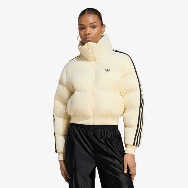 Péřovka adidas Adicolor Short Puffer Jacket Warm Vanilla S