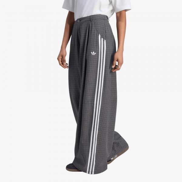 Kalhoty adidas Badigirl Checks Trouser Loose Pants Black/ Grey Three/ Utility Black L