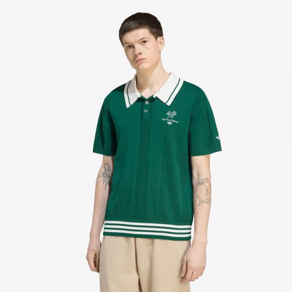 Tričko adidas Polo Sweater Ss Dark Green M