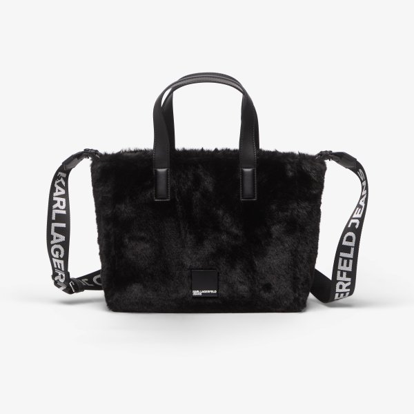 Kabelka Karl Lagerfeld Jeans Box Logo Mini Tote Furry Black Universal