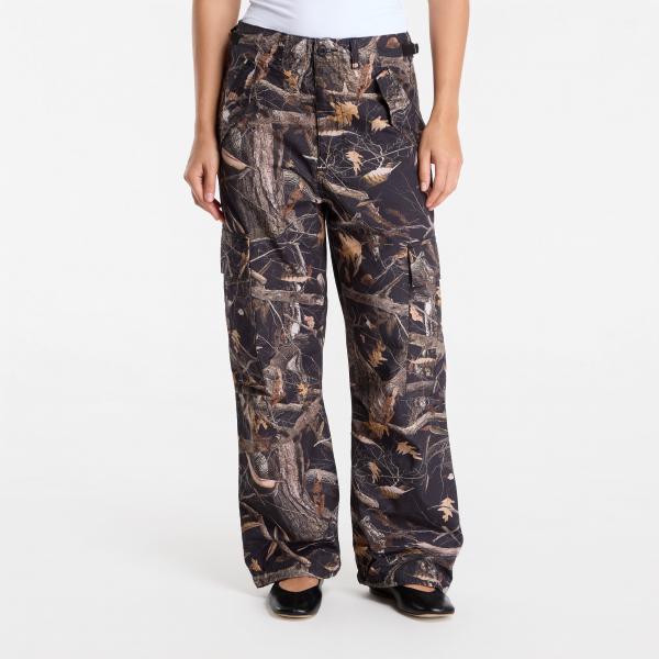 Kalhoty Carhartt WIP Osborn Cargo Pant UNISEX Camo Feather Tree, Black Rinsed S