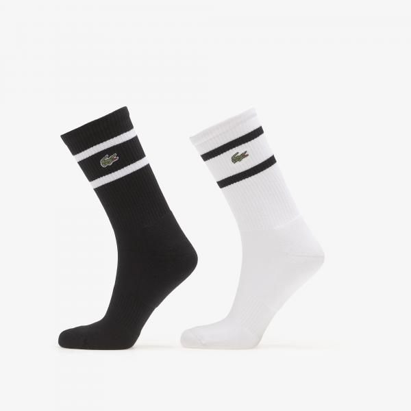 Ponožky Lacoste Crew Socks Black/White 39-42