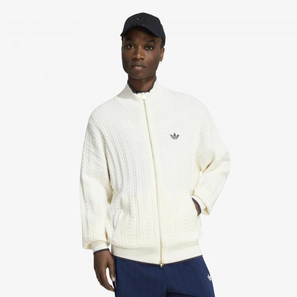 Svetr adidas Firebird Cable Knit Track Top Cloud White L