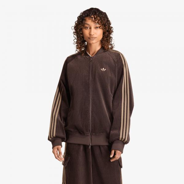 Bunda adidas Corduroy SST Oversized Track Top Aurora Coffee/ Khaki Six XS