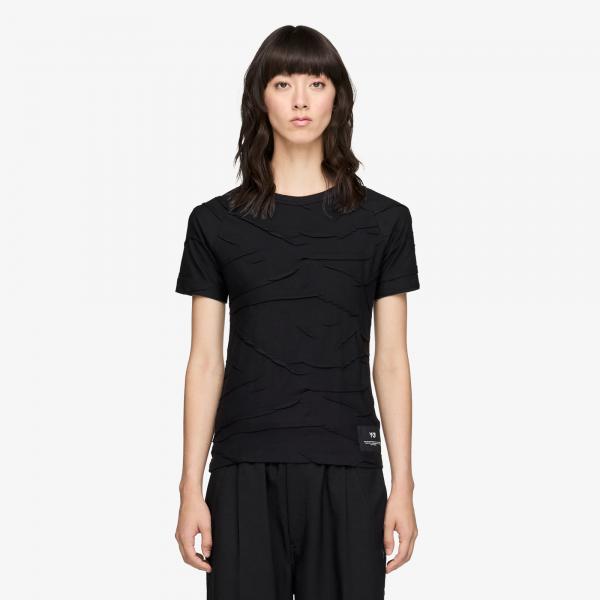 Tričko Y-3 Pleated Short Sleeve Tee Black S