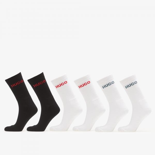 Ponožky Hugo Boss 6-Pack QS Rib Logo Socks Black 39-42