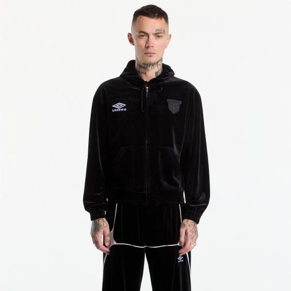 Mikina Umbro Velvet Masked Zip Hoodie Black M