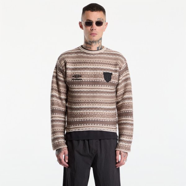 Svetr Umbro Fair Isle Crest Crew Greige S