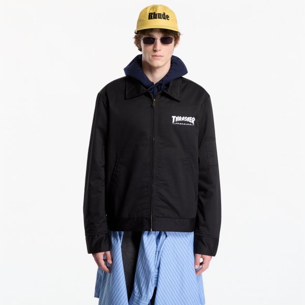 Bunda Thrasher Mag Embroidered Mechanic Jacket Black M