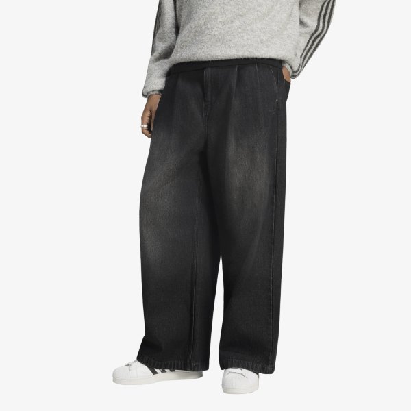 Džíny adidas Jeans Mid-Rise Wide Leg True Black Denim 30