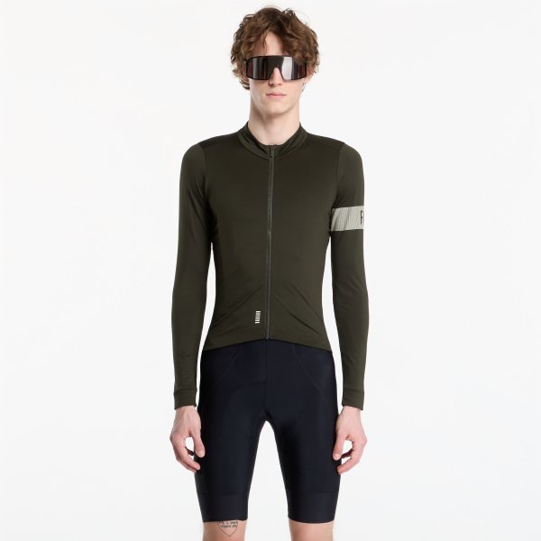 Dres Rapha Men's Pro Team Long Sleeve Midweight Jersey Bottle Green/ White L