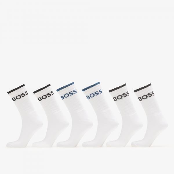 Ponožky Hugo Boss 6-Pack QS Stripe Socks White 43-46