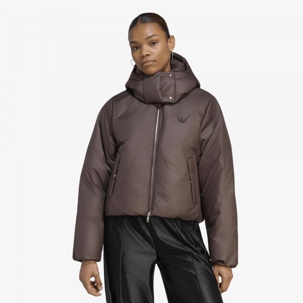 Bunda adidas Ess Down Hooded Puffer Jacket Aurora Coffee M