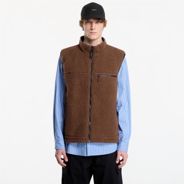 Vesta Gramicci Reversible Sherpa Vest Dark Brown/black L