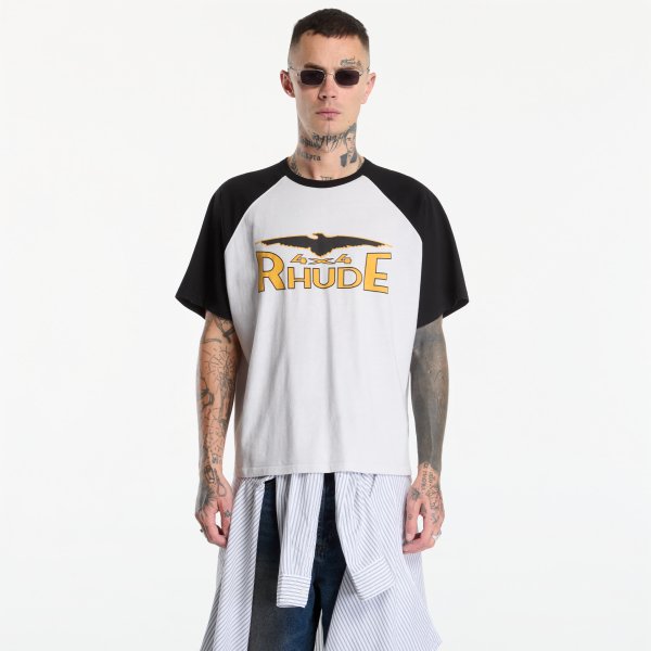 Tričko Rhude 4X4 Spirit Raglan Tee Vintage White/ Vintage Black/ Yellow S