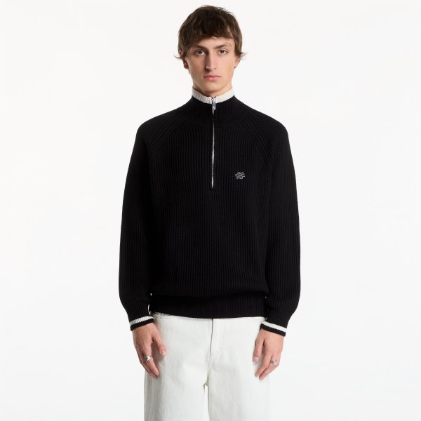 Svetr Filling Pieces Knit Quarter Zip Black L