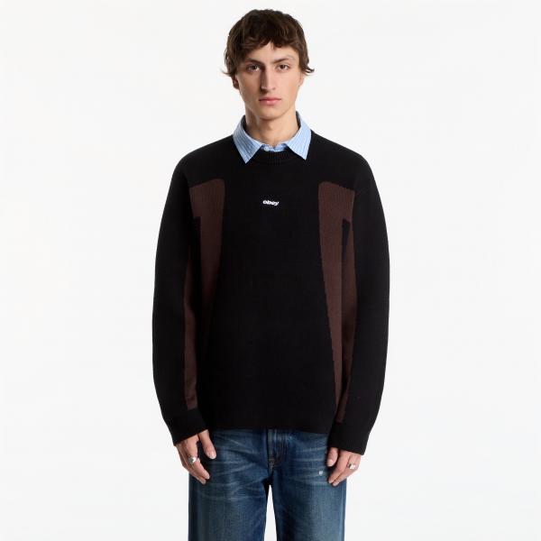Svetr Obey Brann Sweater Digital Black Multi L