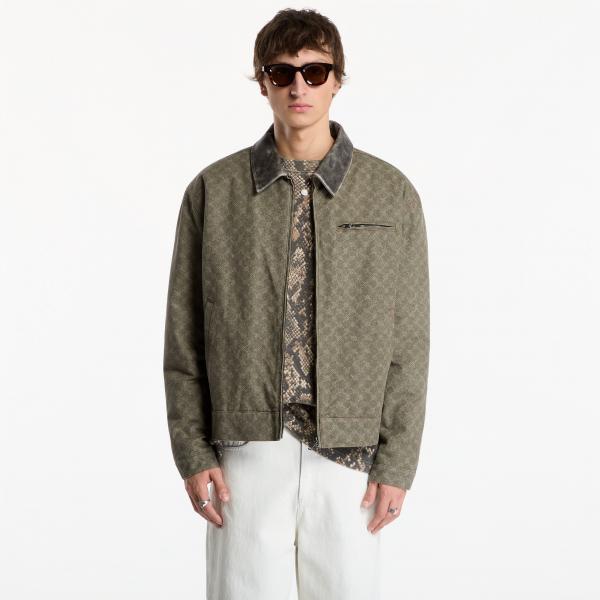 Bunda Daily Paper Fur Collar Monogram Workwear Jacket Army Green XS