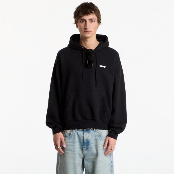 Mikina Obey League Hood Black L