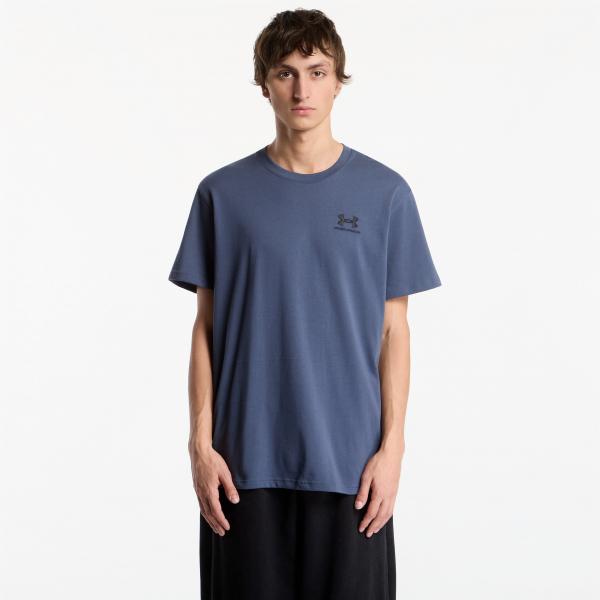 Tričko Under Armour M LOGO EMB Heavyweight SS Downpour Gray/ Black S