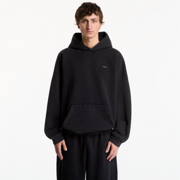 Mikina Under Armour Icon HW Flc Washed Hoodie Ultimate Black/ Ultimate Black XXL