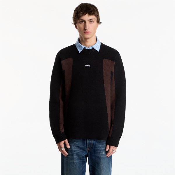 Svetr Obey Brann Sweater Digital Black Multi L