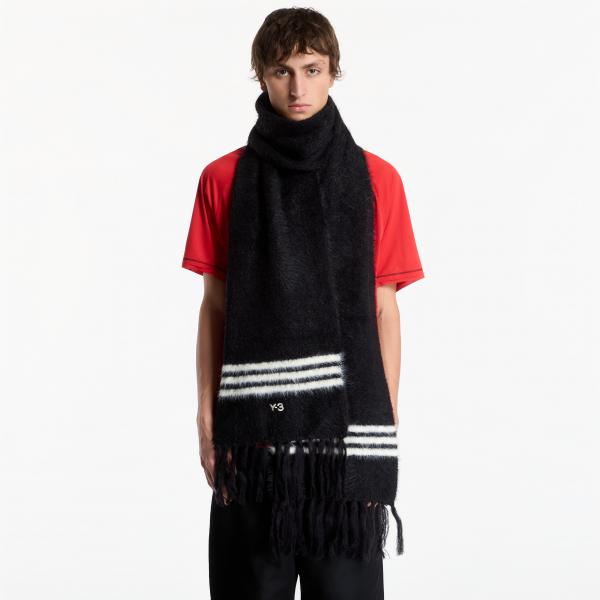 Šála Y-3 Stripes Scarf Black/ Cream White M