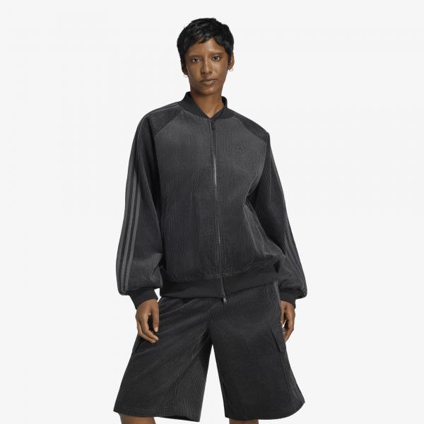 Mikina adidas Corduroy SST Oversized Track Top Black/ Utility Black XL