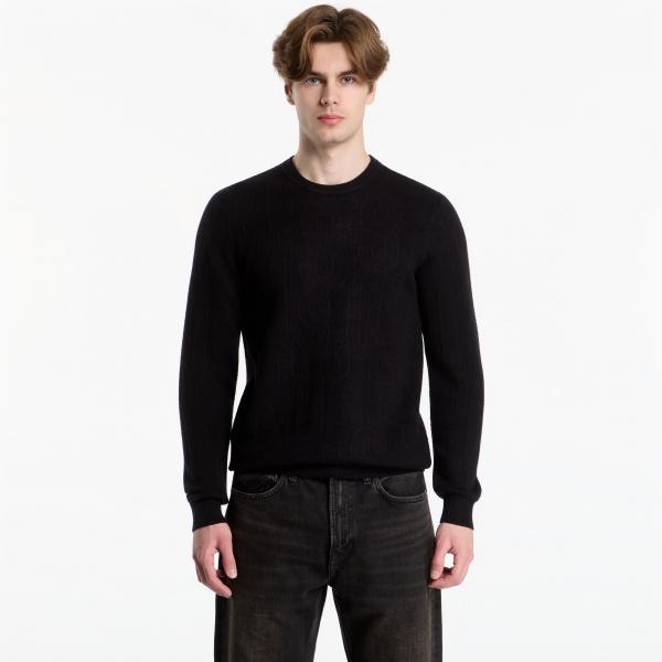 Svetr Guess Jeans Nestor Cn Allover Logo Sweater Allover Logo Jet Black L
