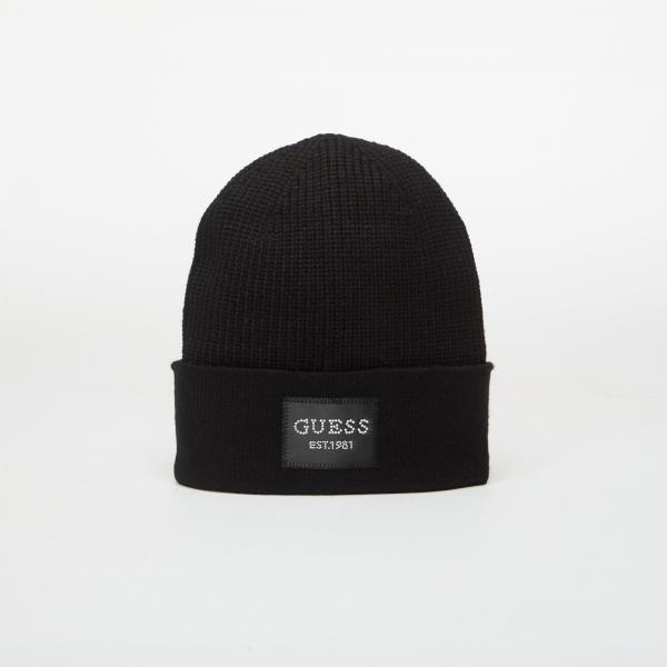 Čepice GUESS Knitted Beanie Black M