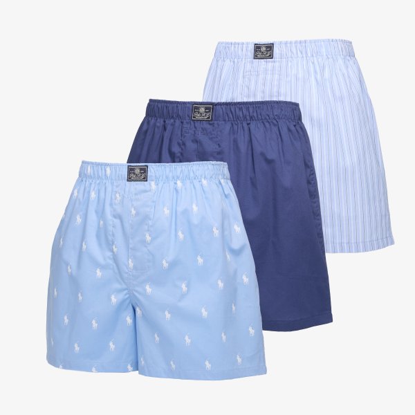 Boxerky Ralph Lauren Polo Open Boxer 3-Pack Blue S