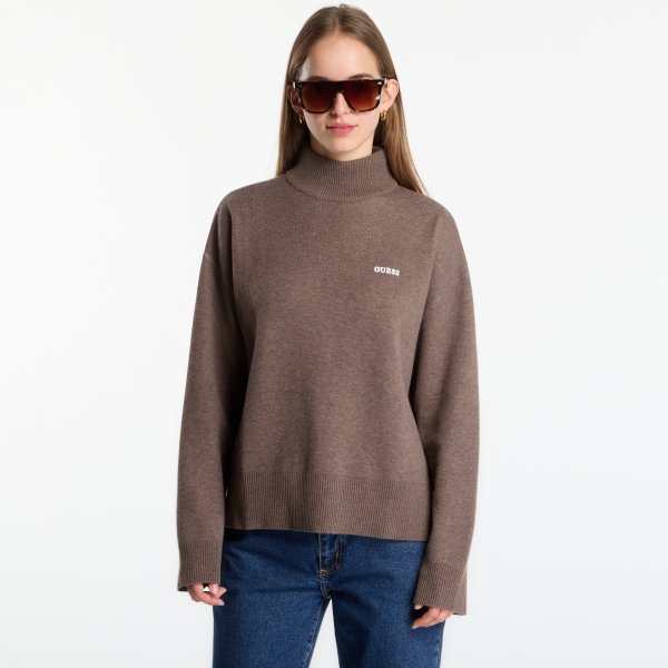 Svetr GUESS Fiona Ls Crewneck Mountain Jacquard Steel Orchid L