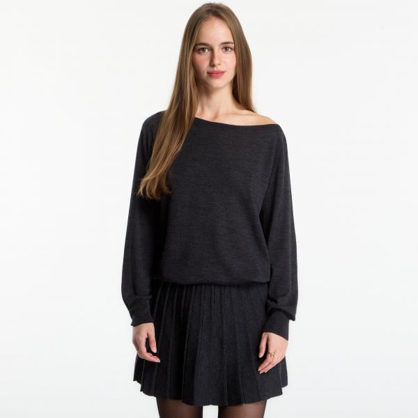 Top MC2 Saint Barth Naty Merino Top Charcoal S