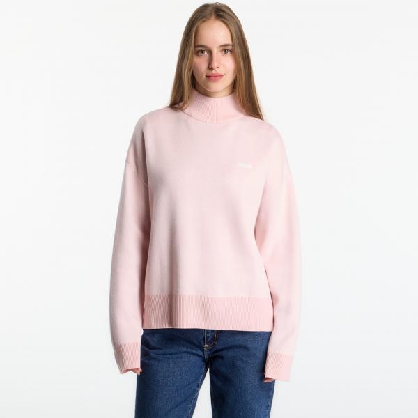 Svetr GUESS Fiona Ls Crewneck Mountain Jacquard Low Key Pink XS