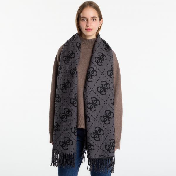 Šála GUESS Scarf Coal Logo Universal
