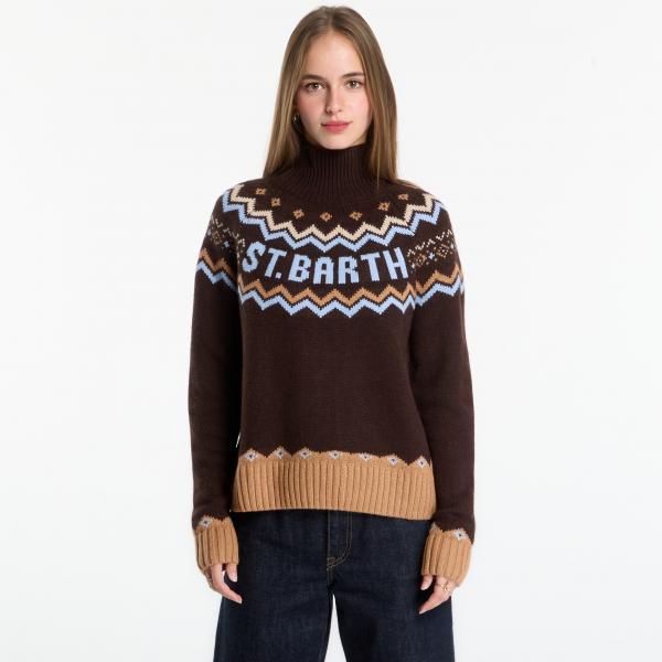 Svetr MC2 Saint Barth Meghan Nordic Turtleneck Sweater St Barth Lopi M