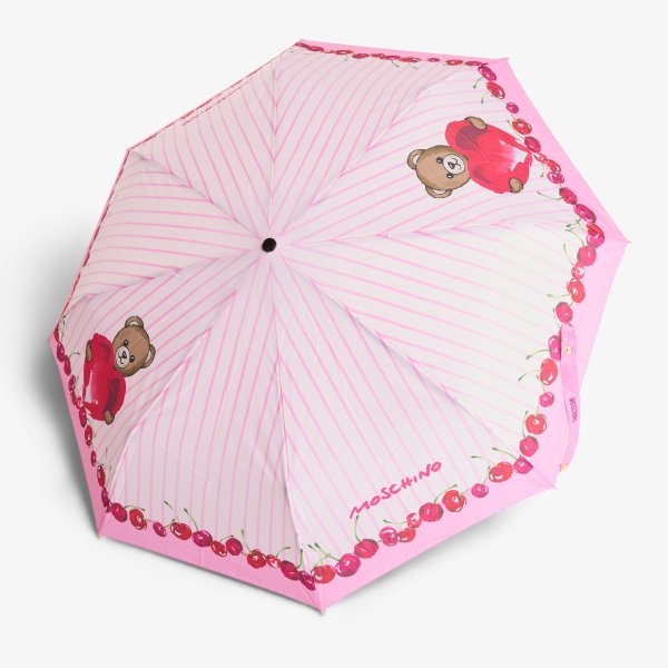 Moschino Bears And Cherries Open Close Umbrella Pink Universal