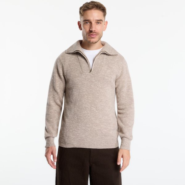 Svetr MC2 Saint Barth Wesley Mouline Turtleneck Sweater Beige M