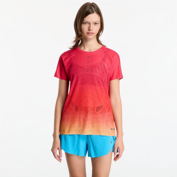 Tričko Asics x Distance Metarun Fade SS Top Pink XS