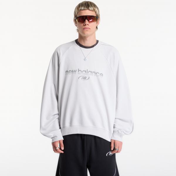Mikina New Balance Trackside French Terry Crew Grey Matter XL